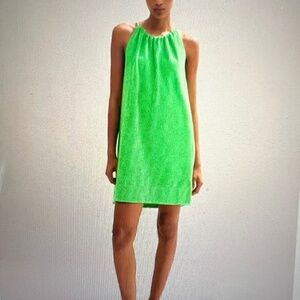Me and Em Terry Halterneck Dress - Bud Green/Kelly Green Size 10